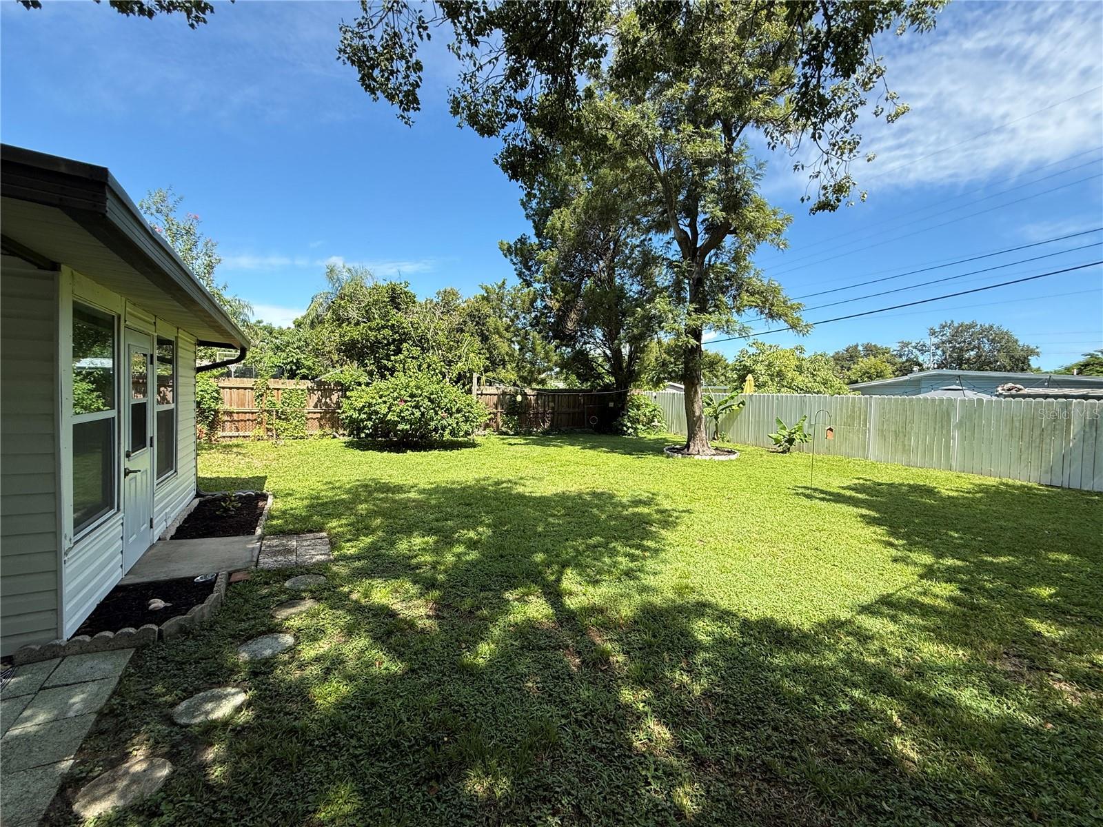 Fully fenced back yard
