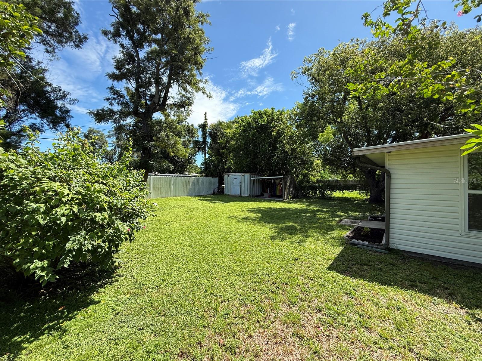 Fully fenced back yard