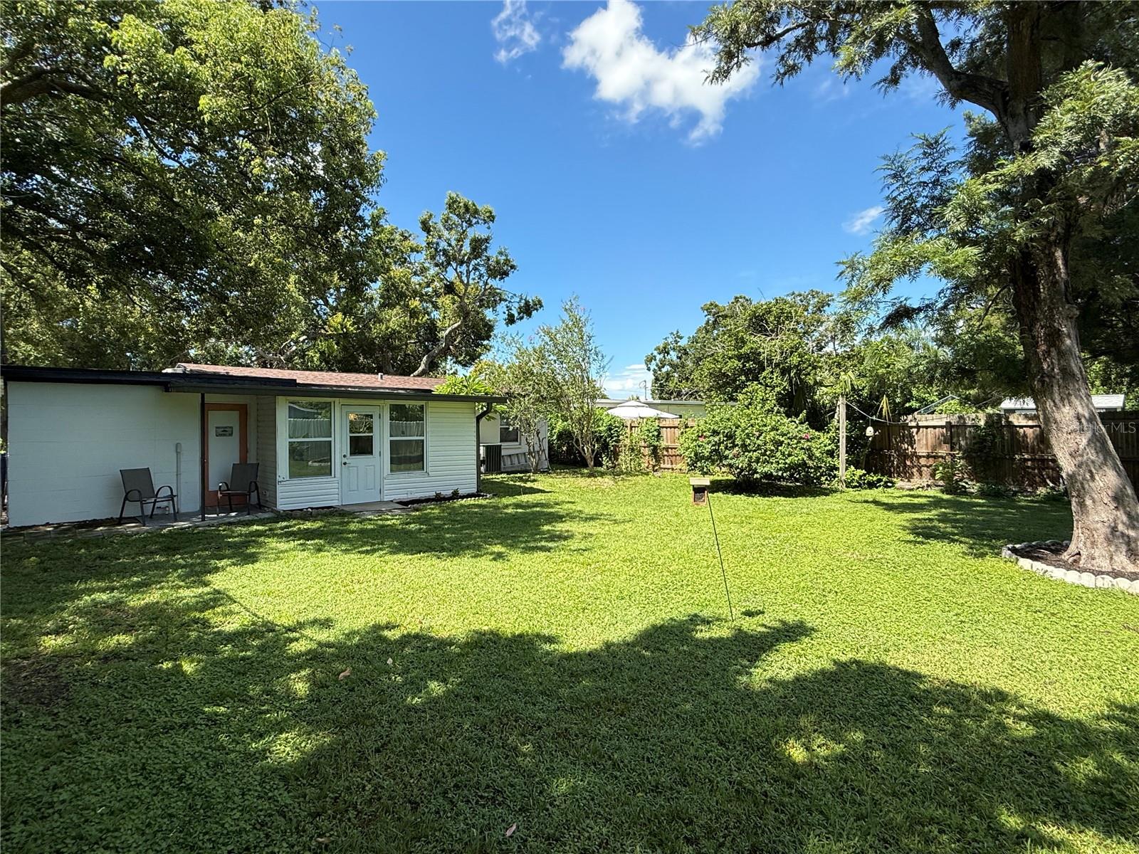 Fully fenced back yard