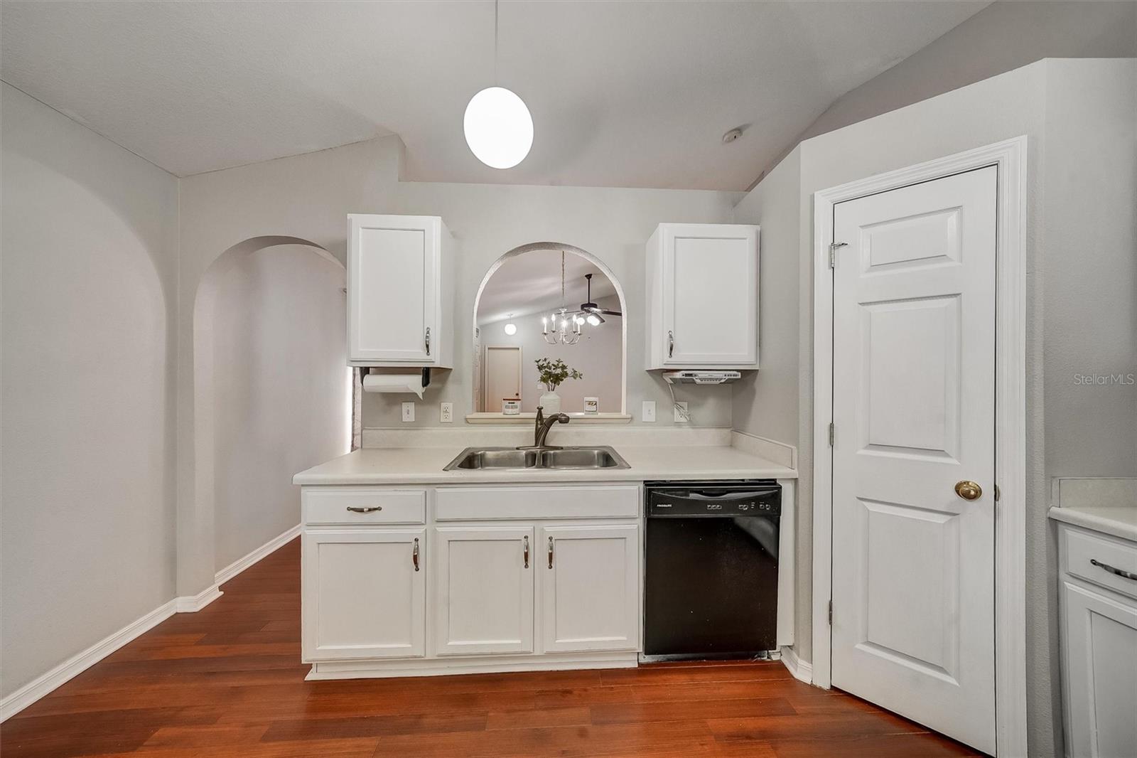 Kitchen overlooking dining room