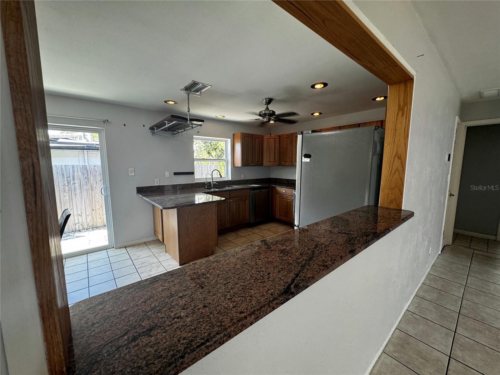 View to kitchen from living room