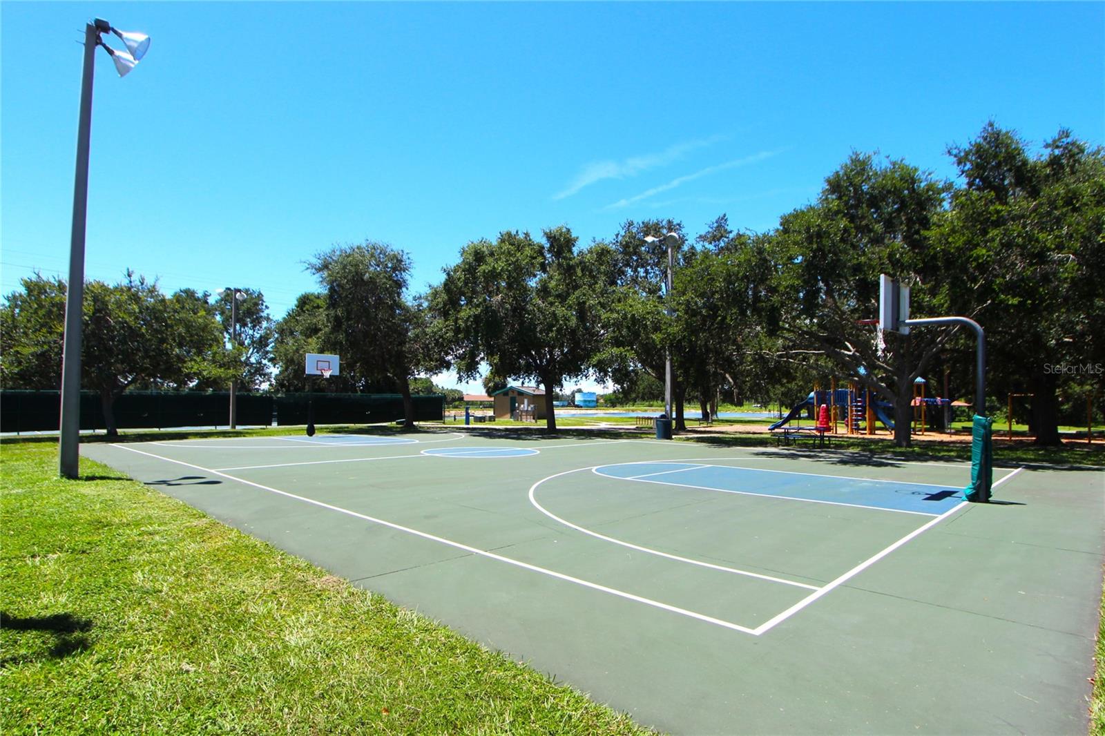 lighted basketball courts