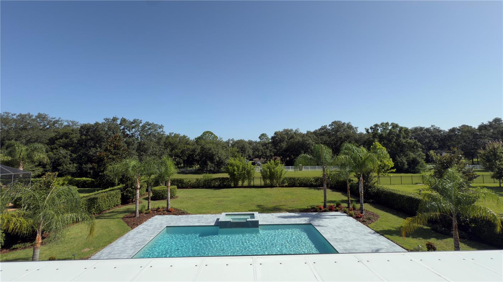 Upstairs Balcony View of Backyard