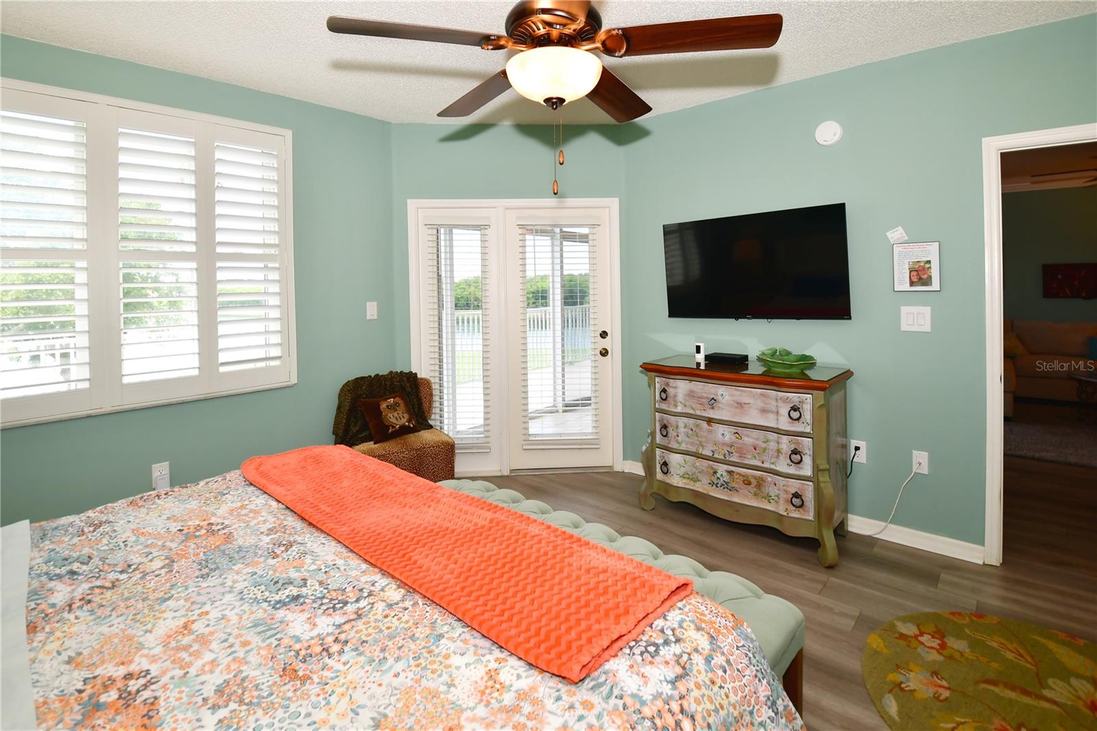 Primary Bedroom with a iew