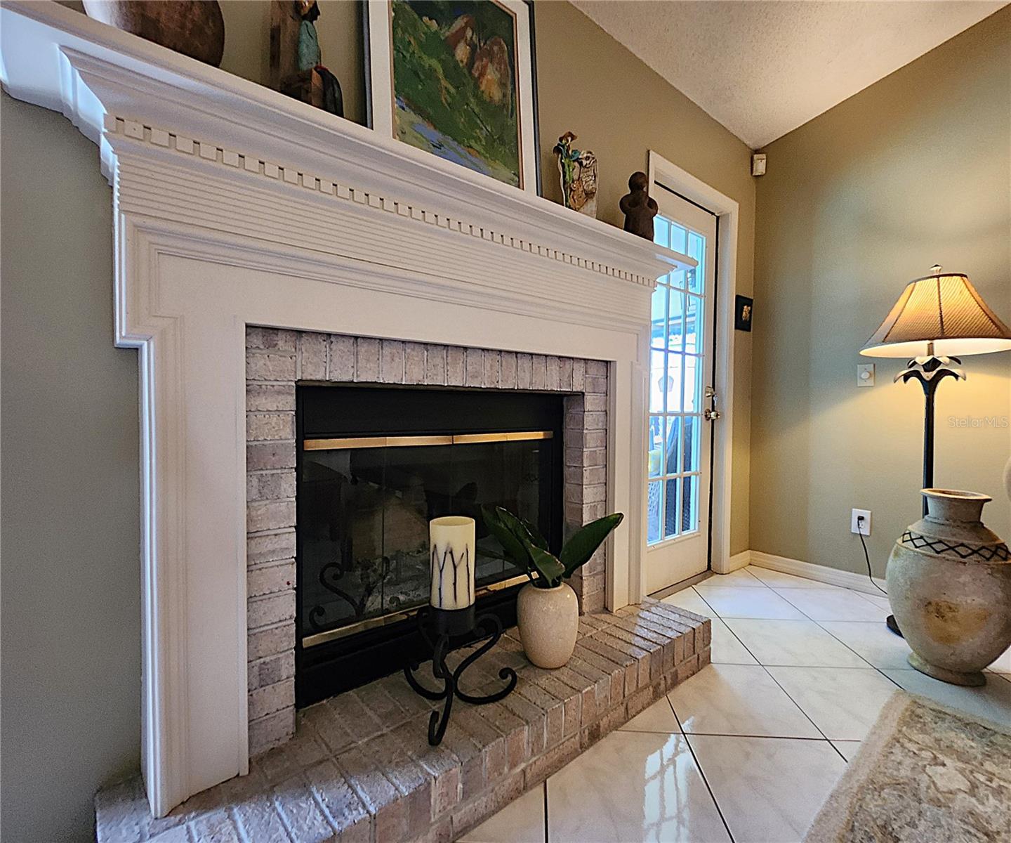 Wood burning fireplace