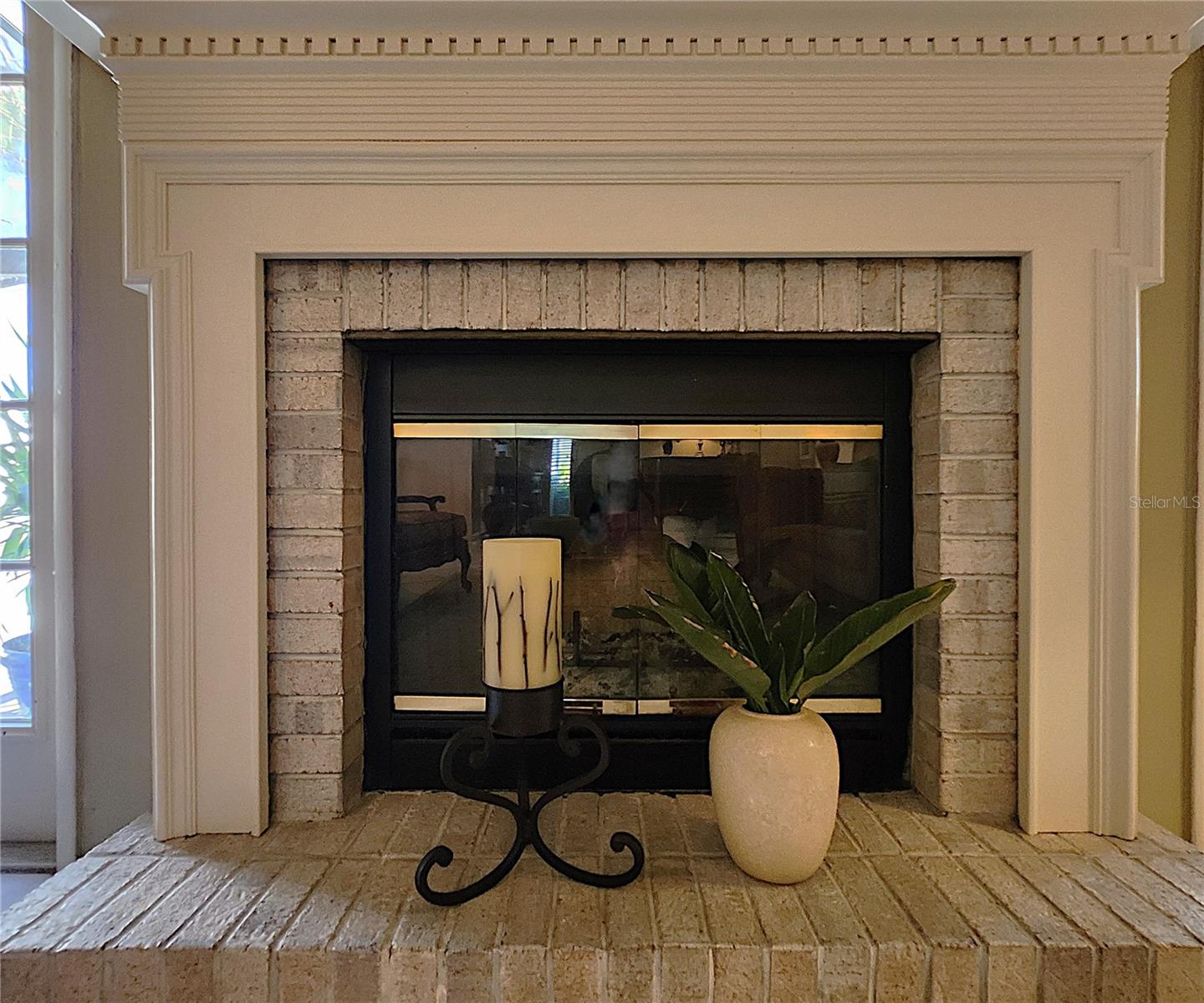 Wood burning fireplace