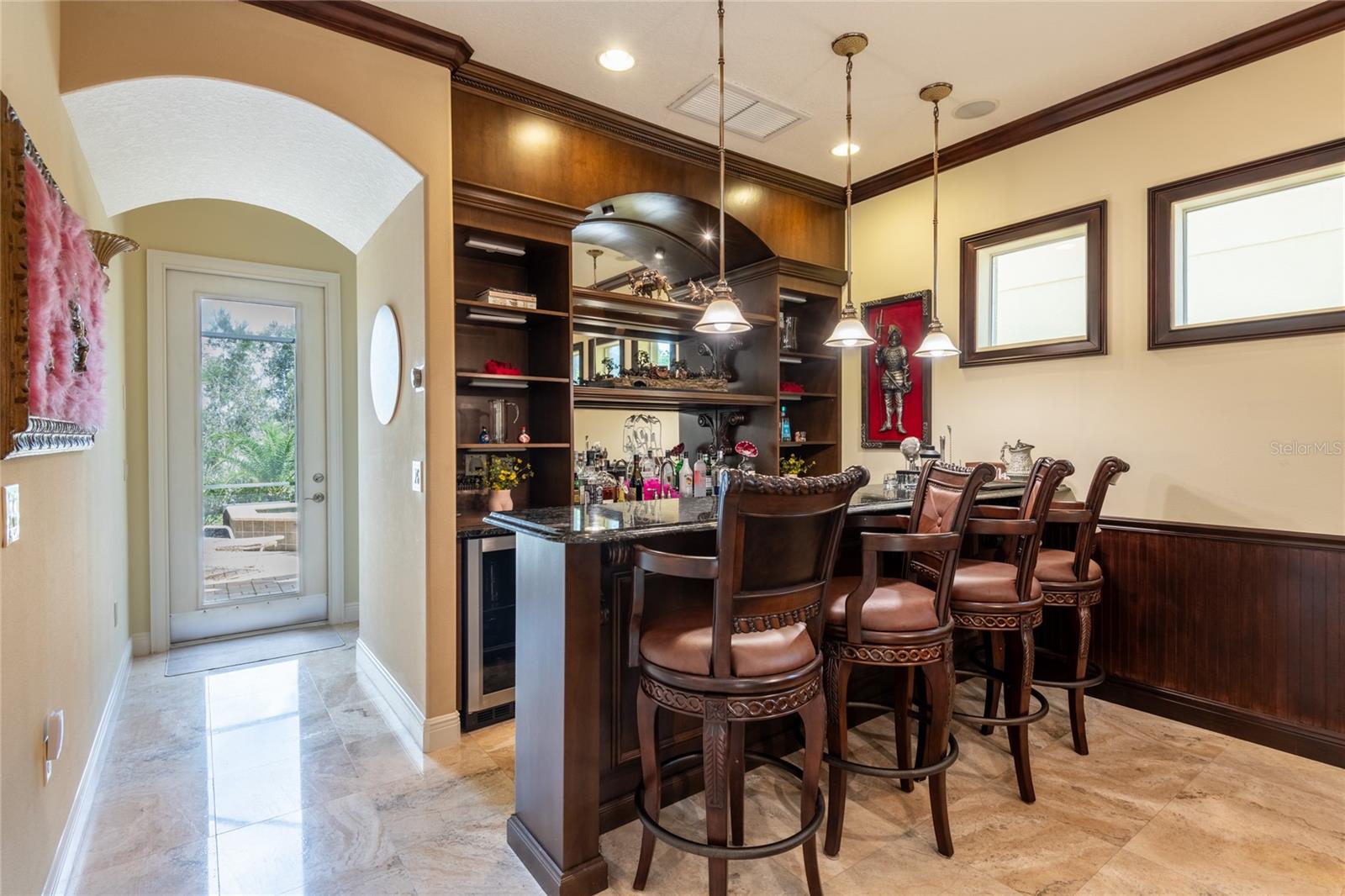 It's party time with this stunning bar and backbar.