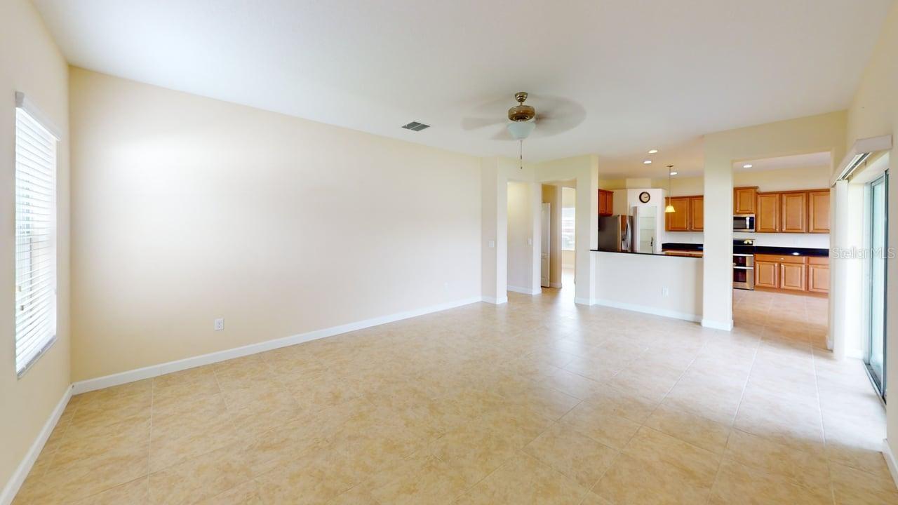 Family room looking toward the kitchen