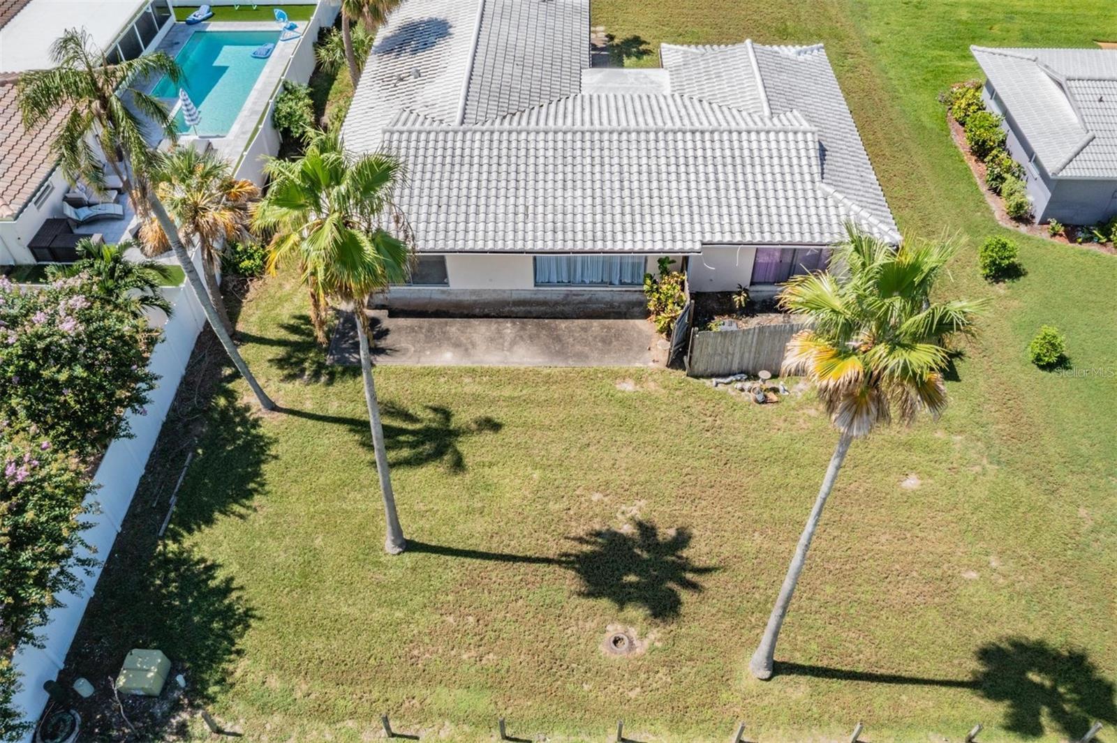 Aerial view of the back