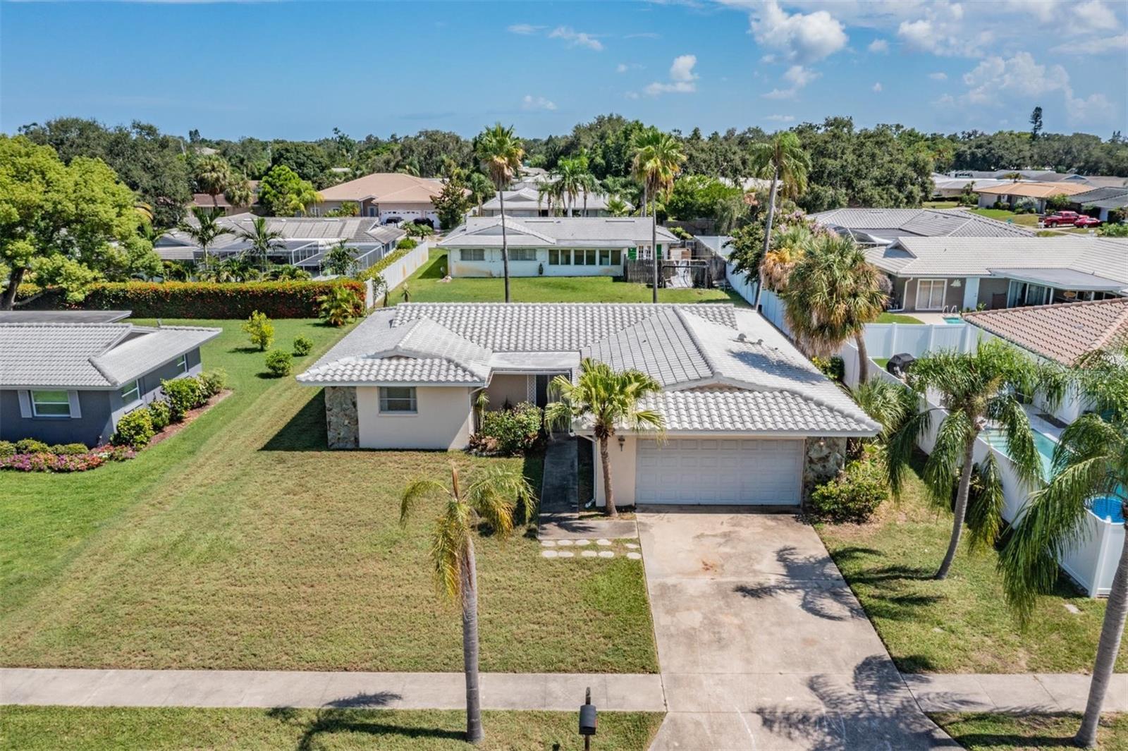 Aerial view of the front