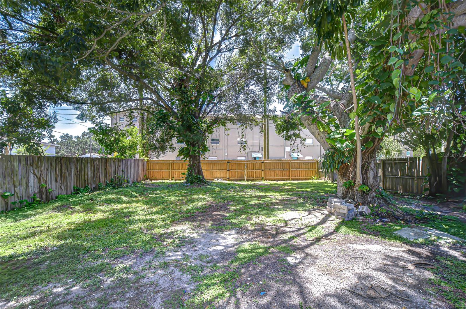 Fenced in back yard