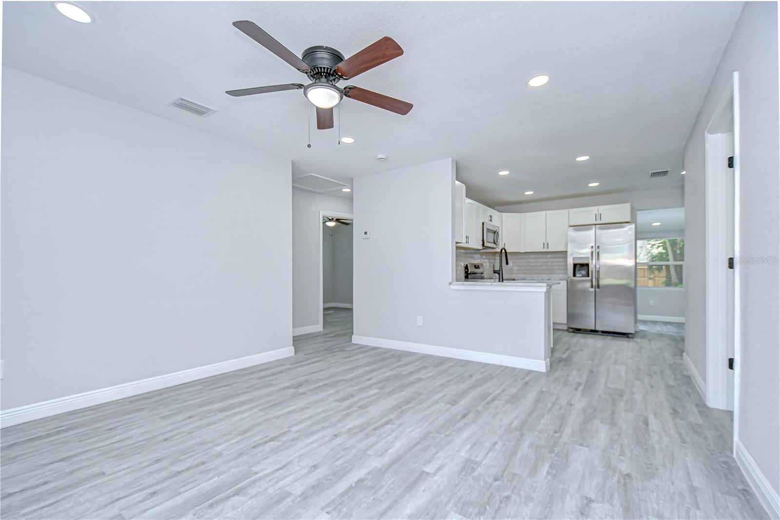 Entry way leads into the newly remodeled kitchen