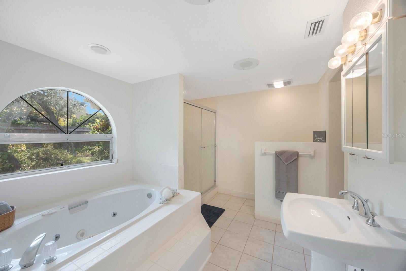 Jetted tub in primary bath