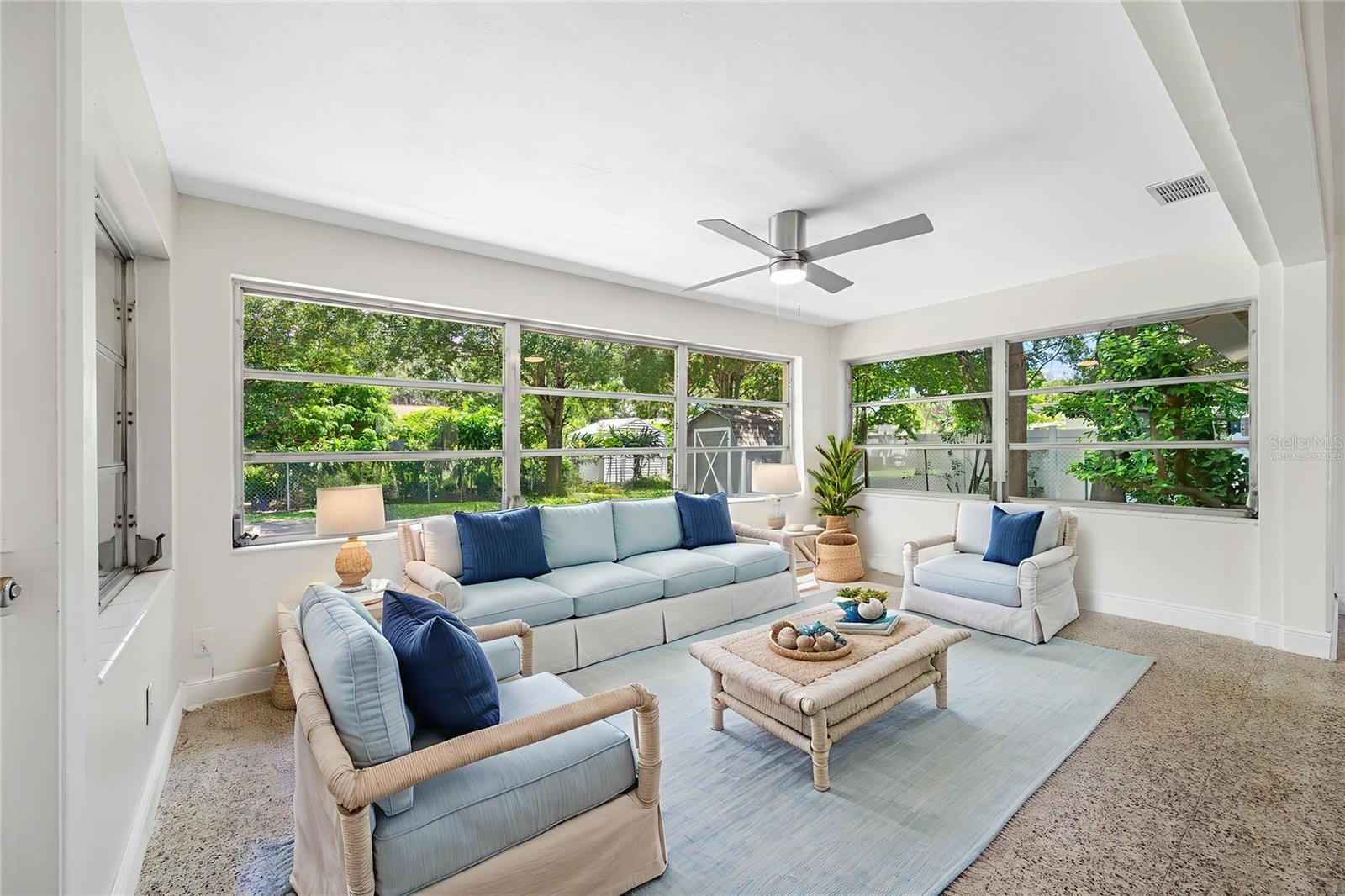 The Family Room / Florida Room virtually staged