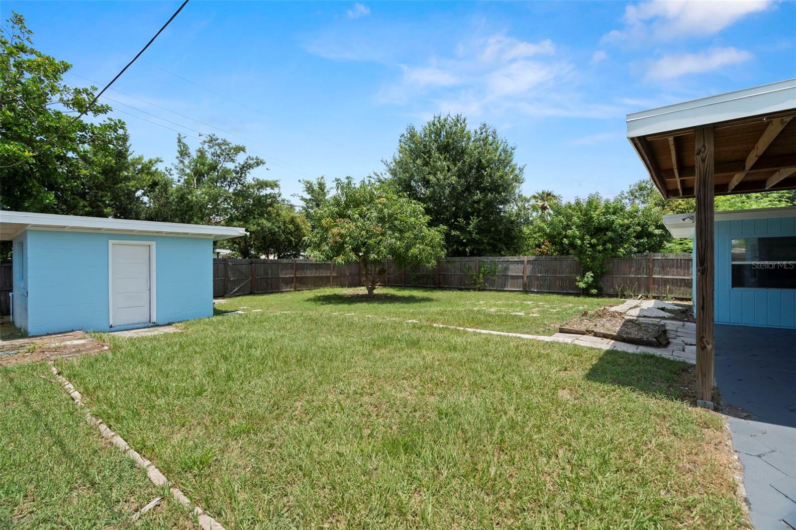 Large fenced yard