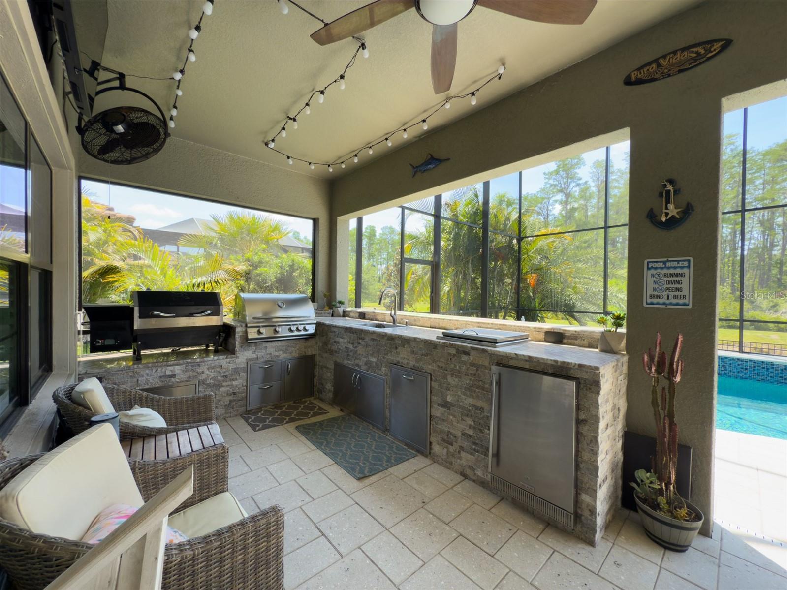 Downstairs outdoor kitchen