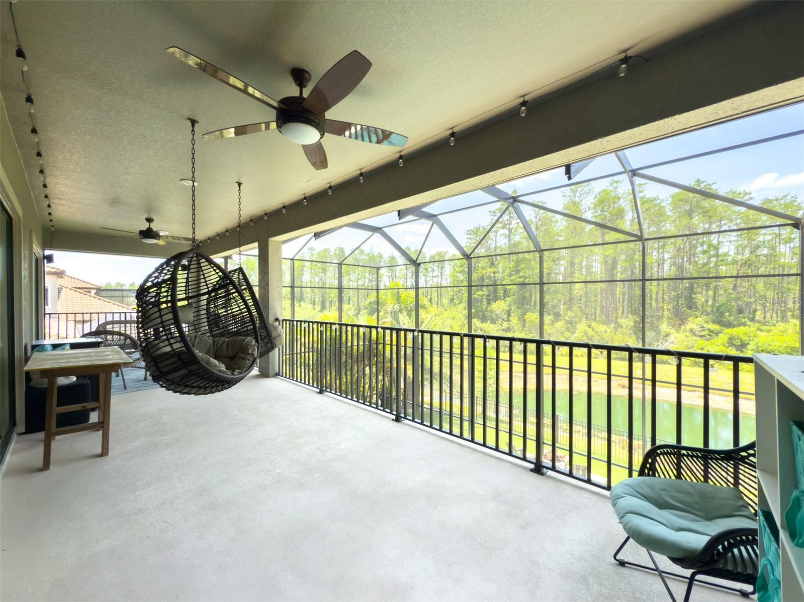 Upstairs enclosed balcony