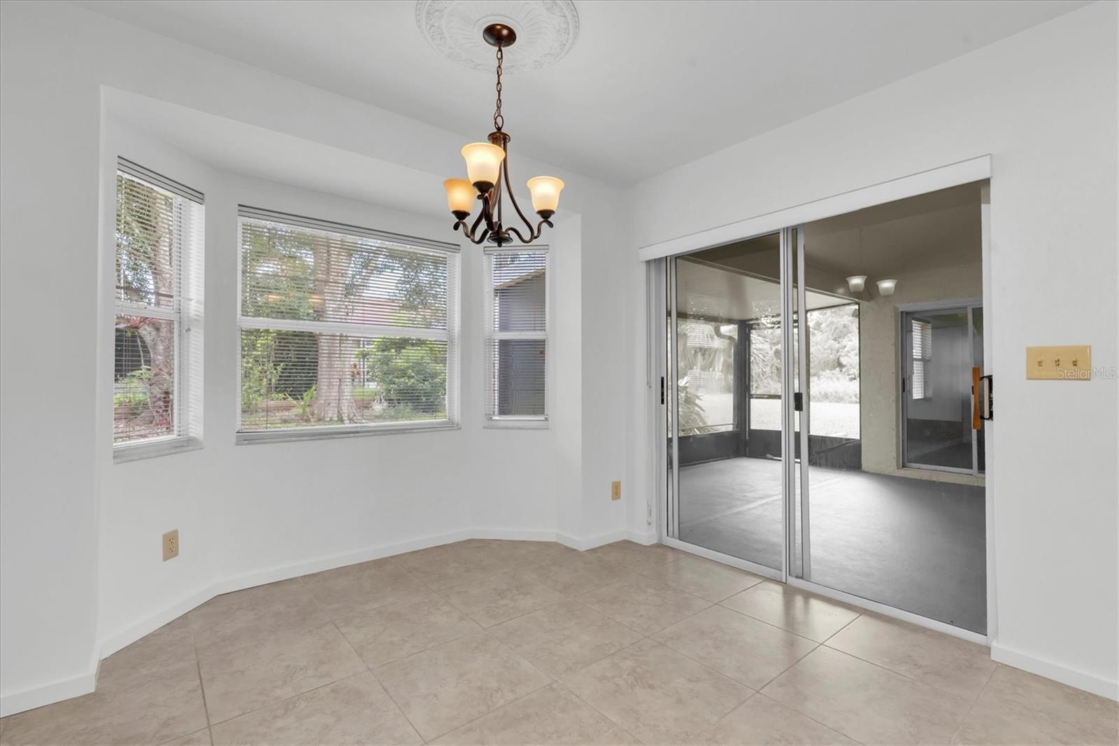 Breakfast area with access to screened porch
