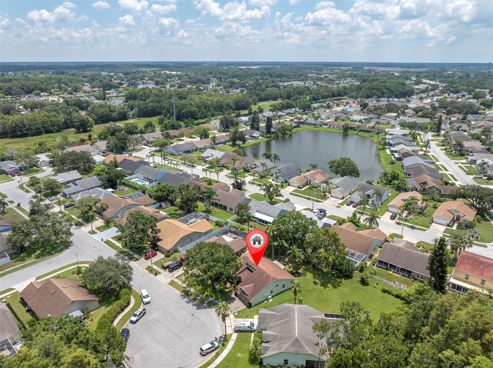 Drone view of neighborhood