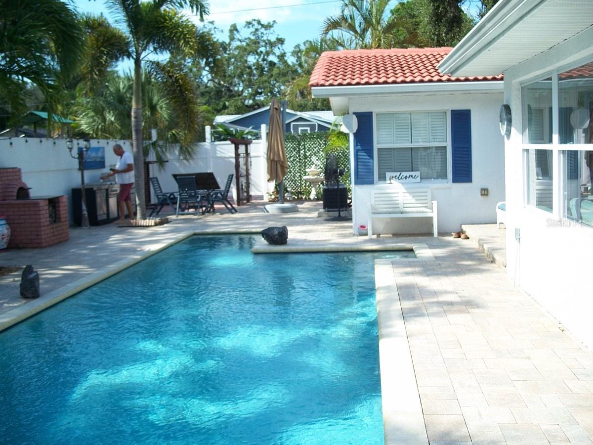 Pool area view north.
