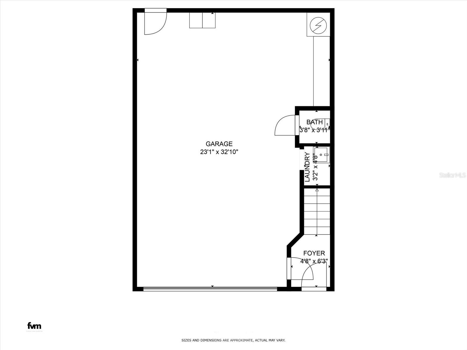 First floor - garage floor plan
