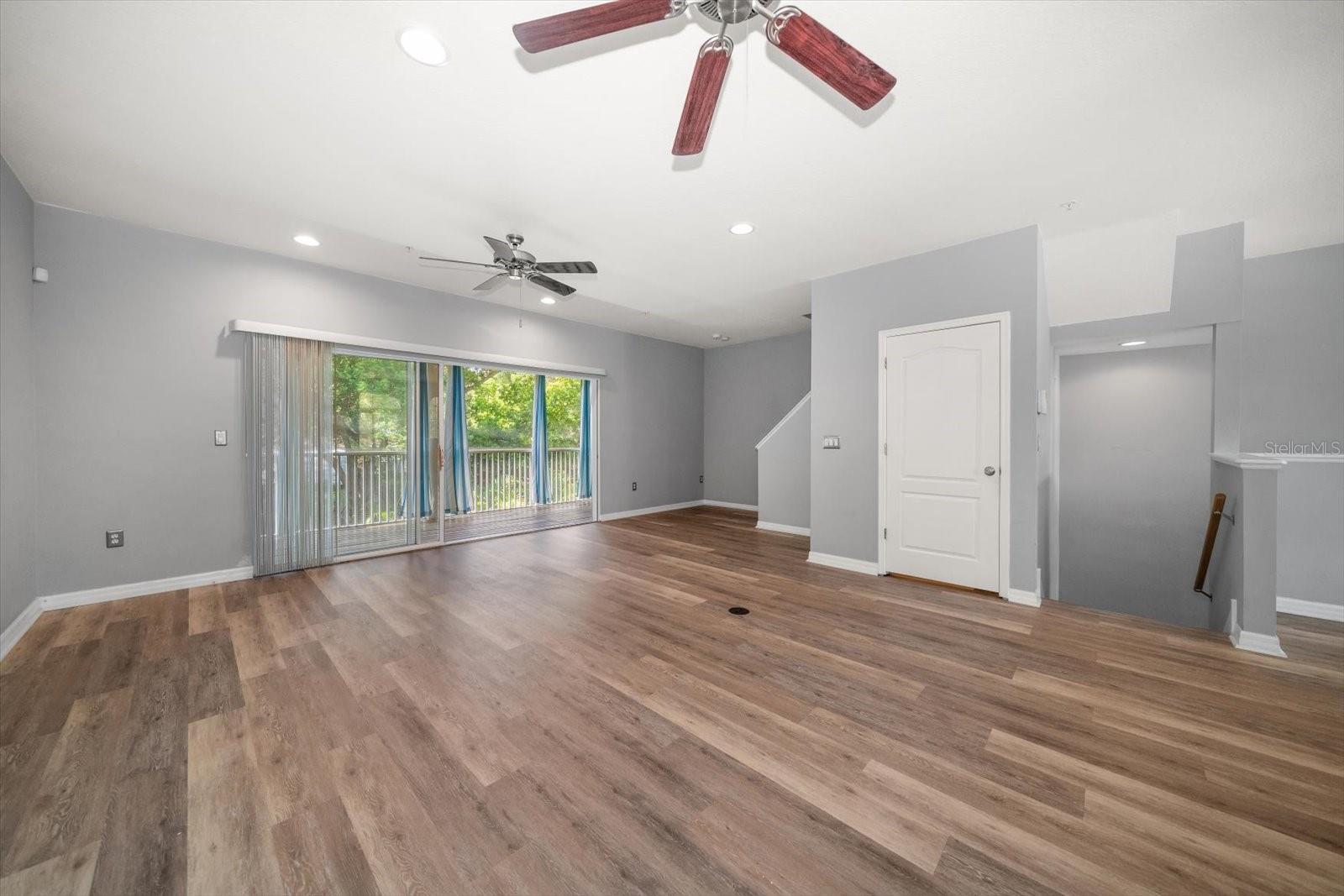 New luxury vinyl flooring and ceiling fans