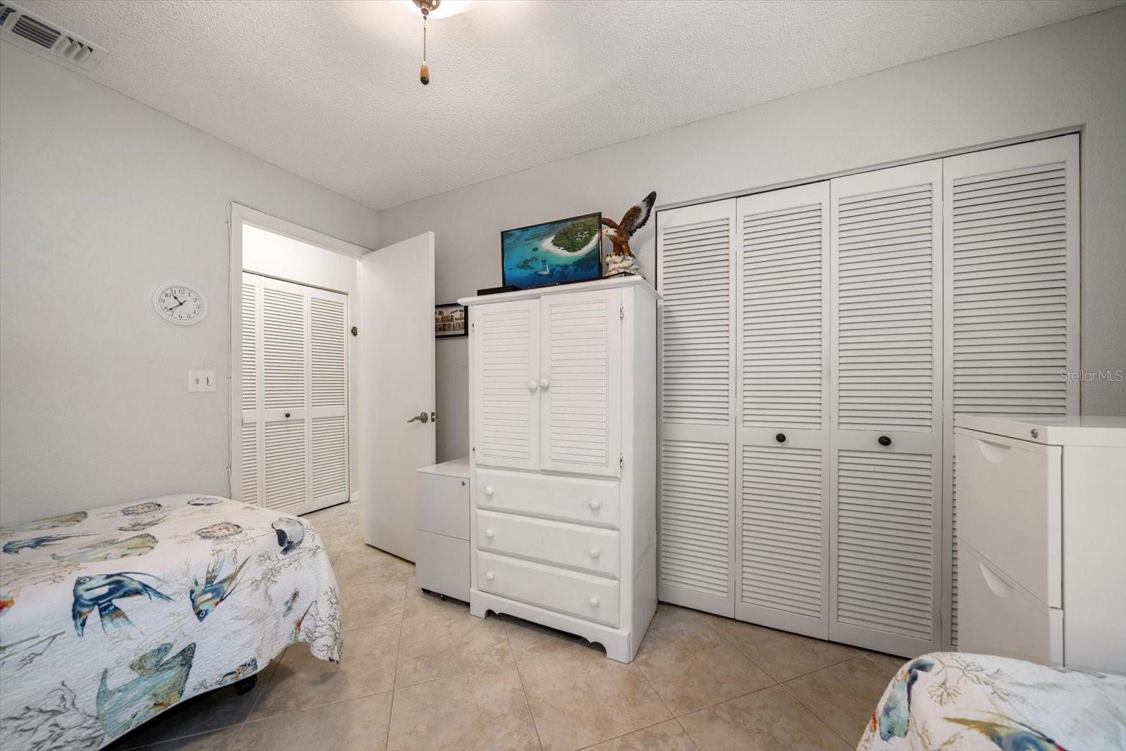 Lots of closet space in guest bedroom