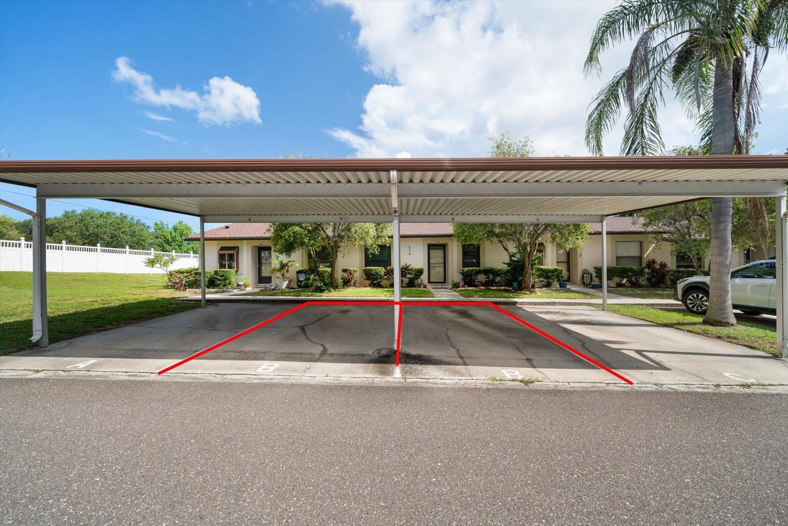 2 Covered parking spots