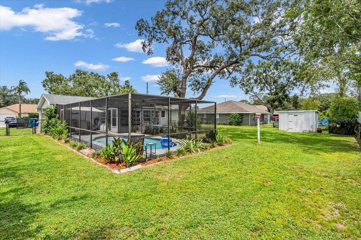 Fully fenced backyard