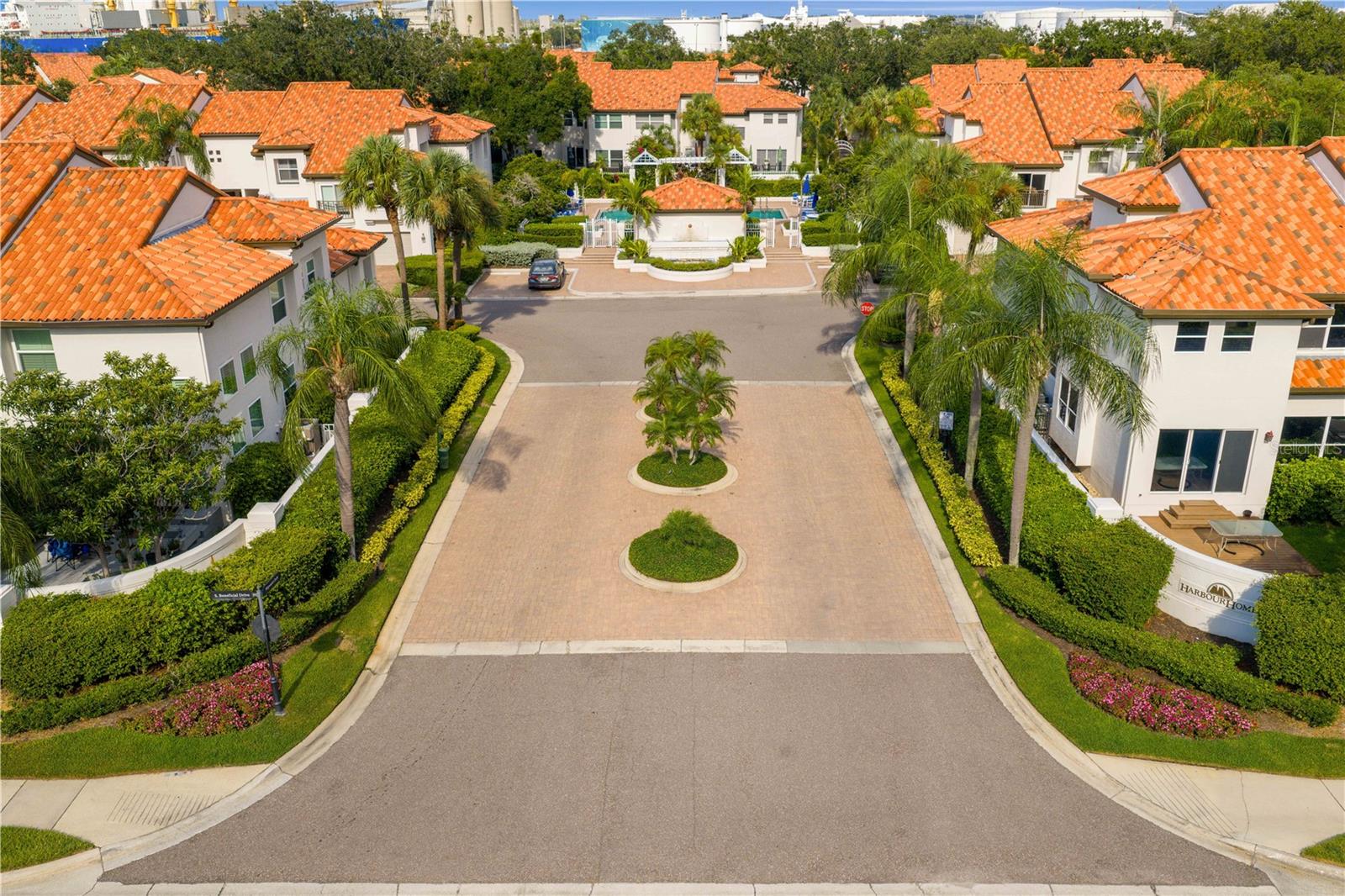 The entrance into the community of Harbour Homes