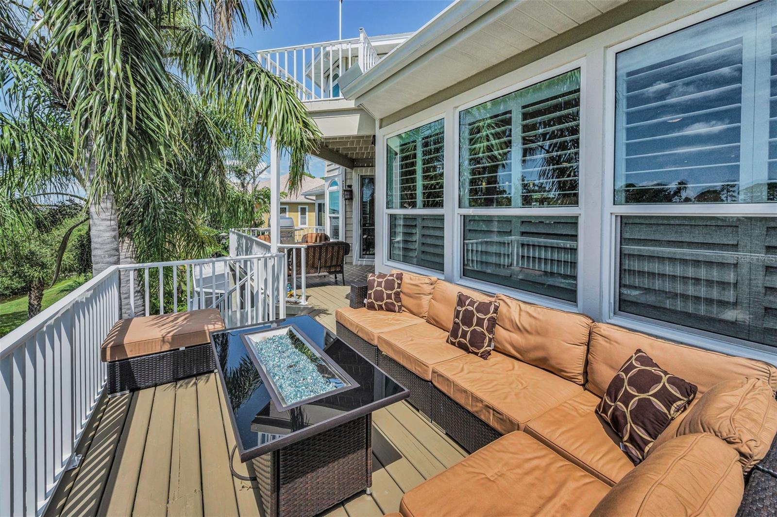 Treetop view on the outdoor elevated deck