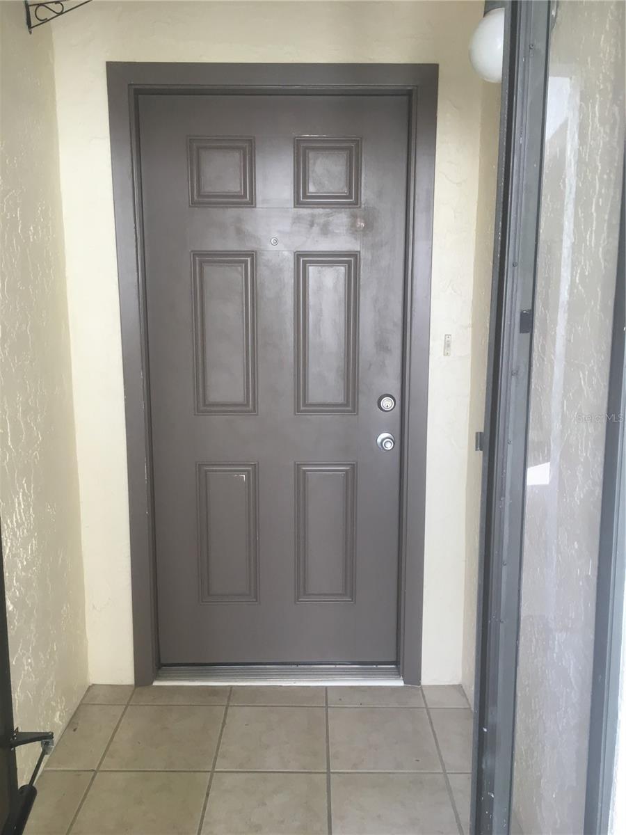 Looking through front exterior foyer