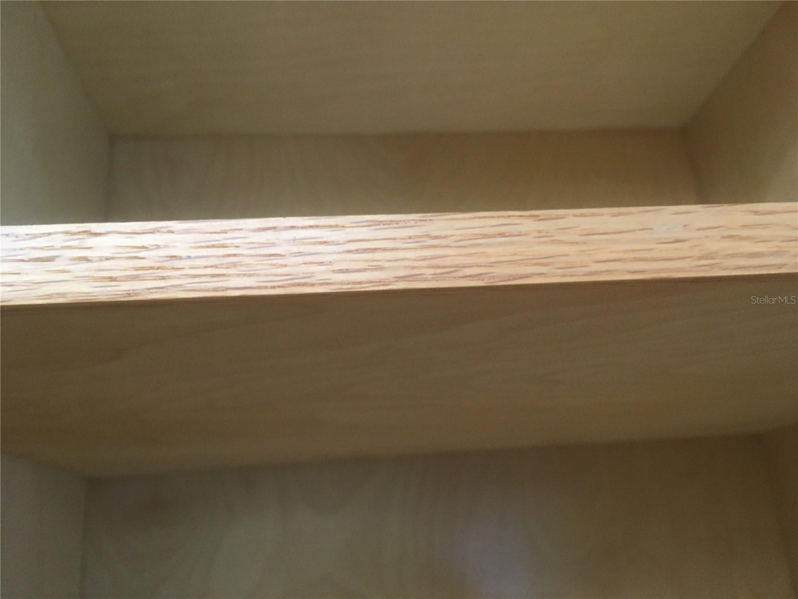 Oak shelving (not pressboard)