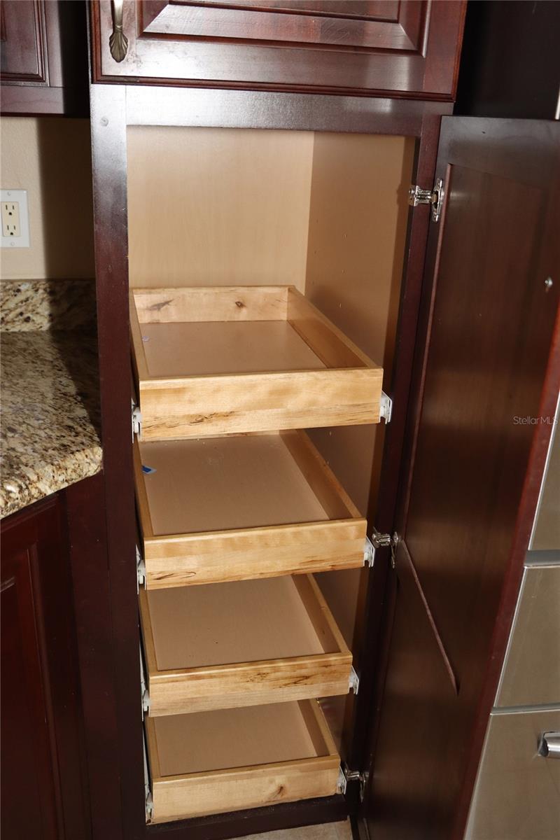 Kitchen pantry with slide drawers