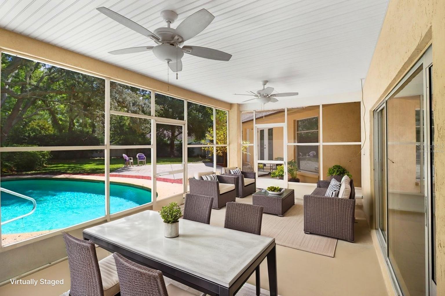 Covered/Screened Lanai - Virtually Staged