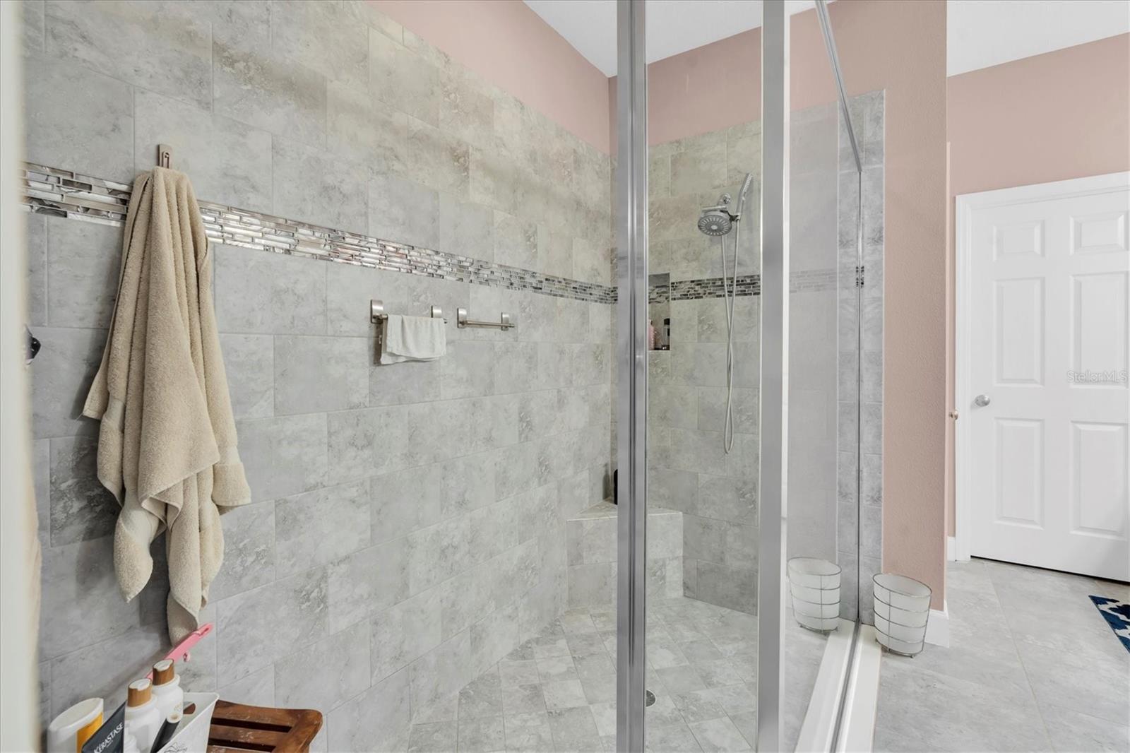 spacious primary shower