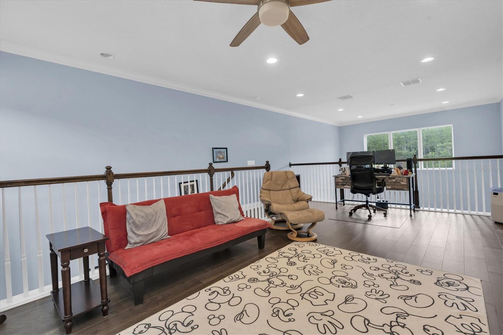 Loft area being used as open office