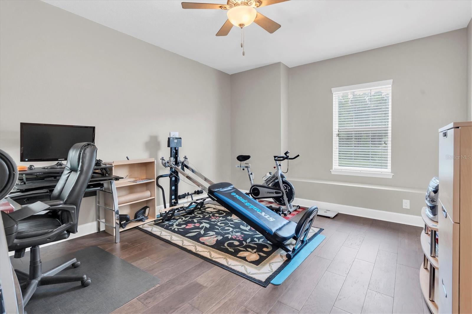 third bedroom used for workout area