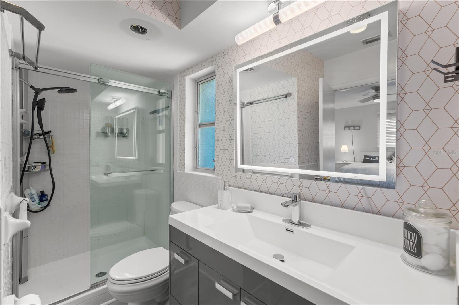 The master bathroom