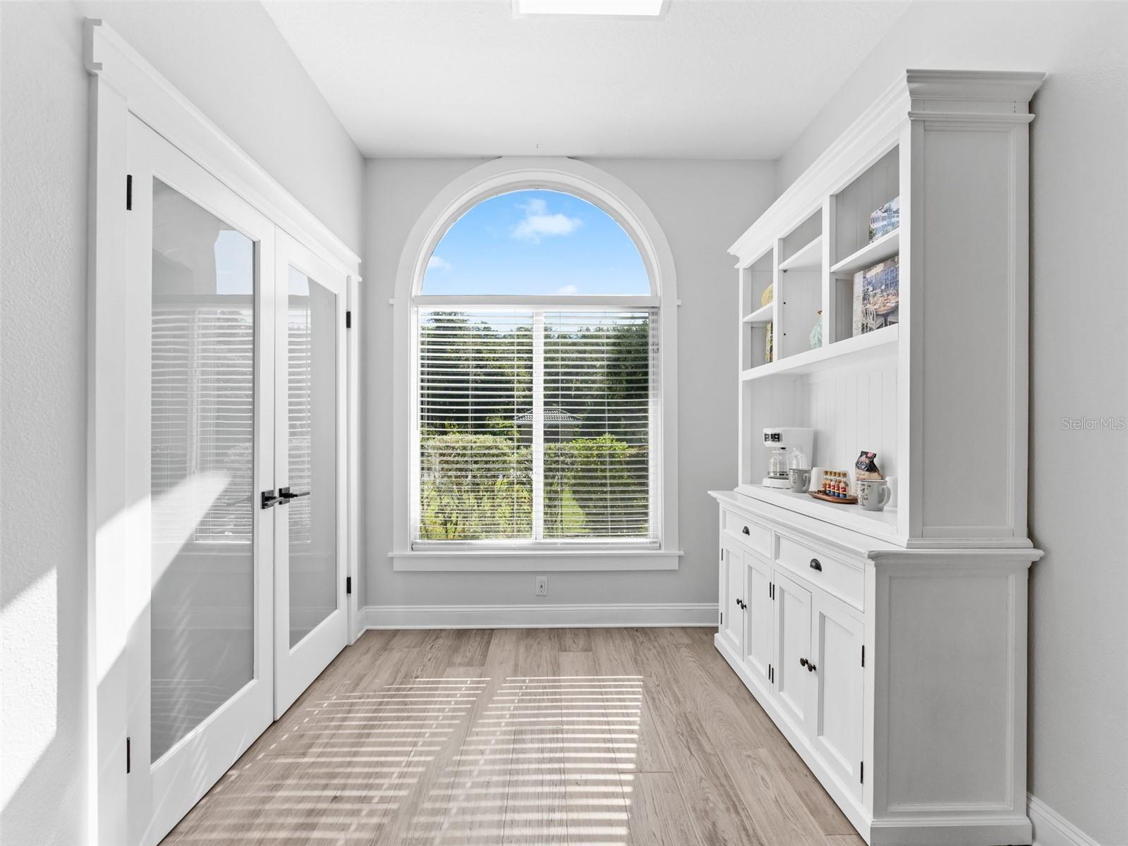 Pantry and extra storage in the breakfast nook.