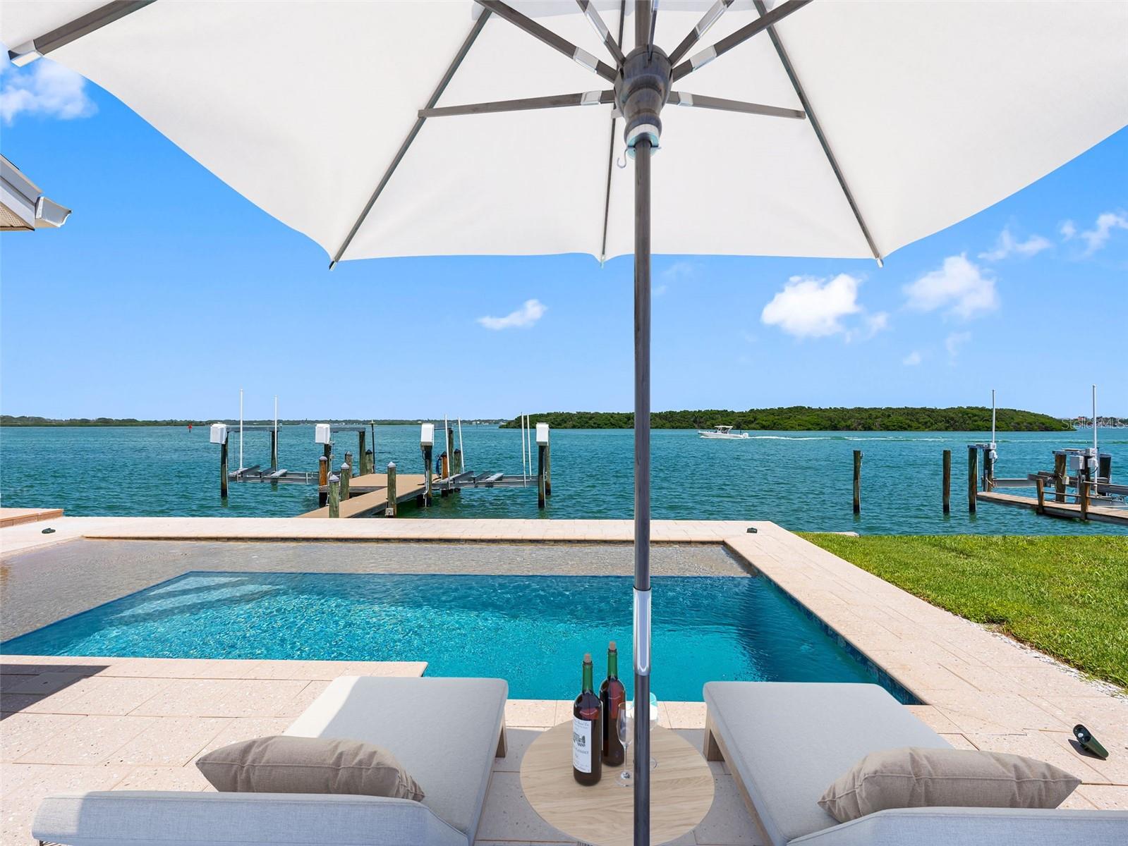 Relax poolside with your favorite beverage