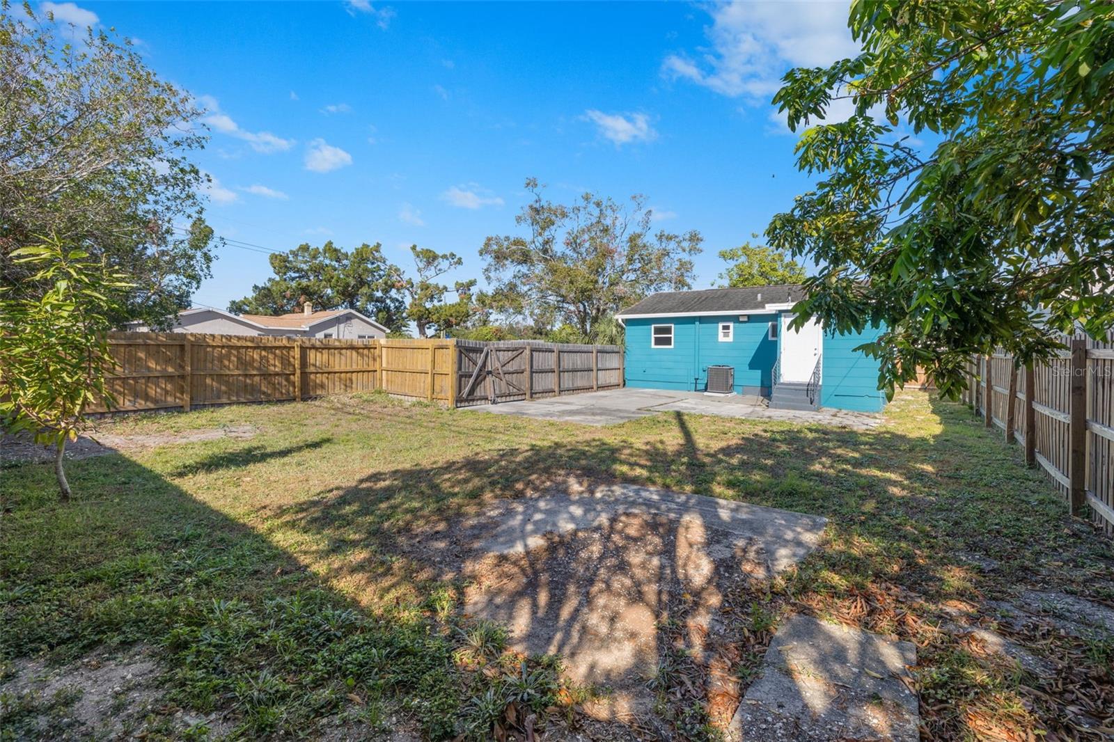 Large private backyard