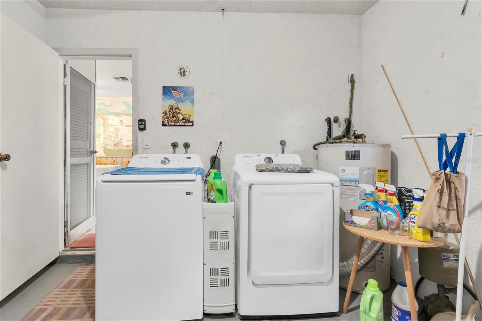 Laundry area in garage