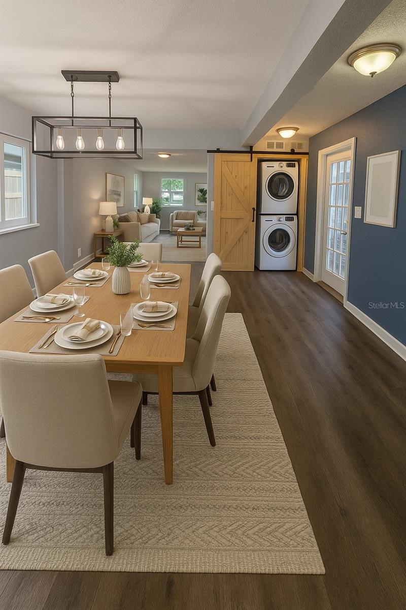Staged Dinning/Living Room