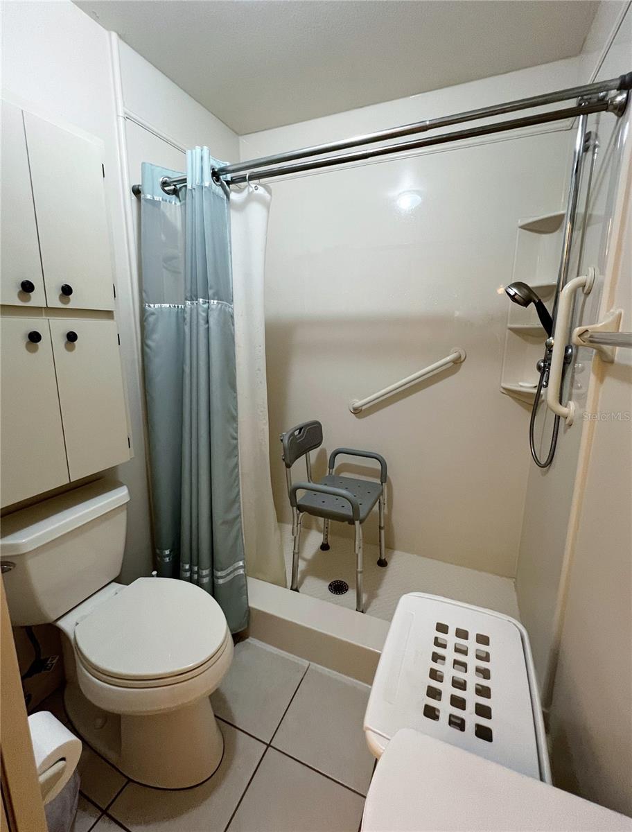Primary bathroom with a walk in shower.