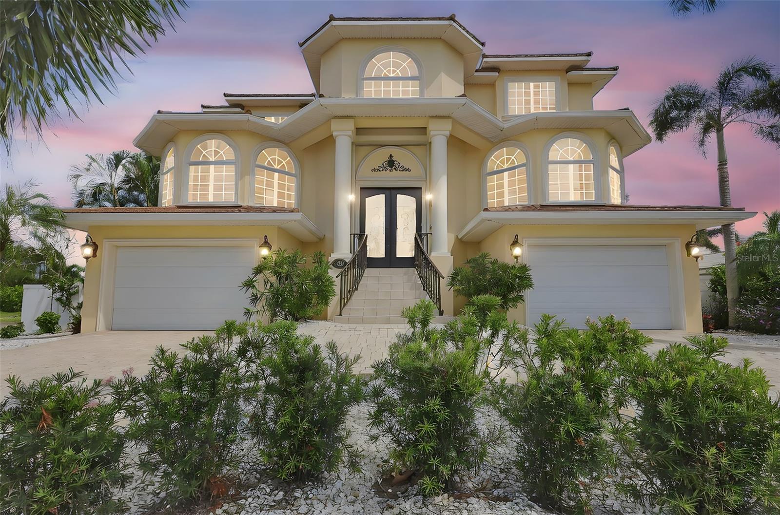 Mediterranean Elegance Illuminated at Dusk.