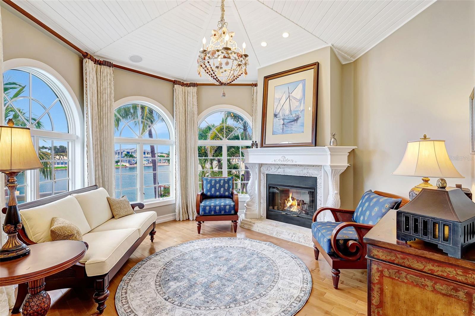 On A Few Chilly Florida Days Enjoy The Views This Home Offers While Enjoying The Gorgeous Fireplace.