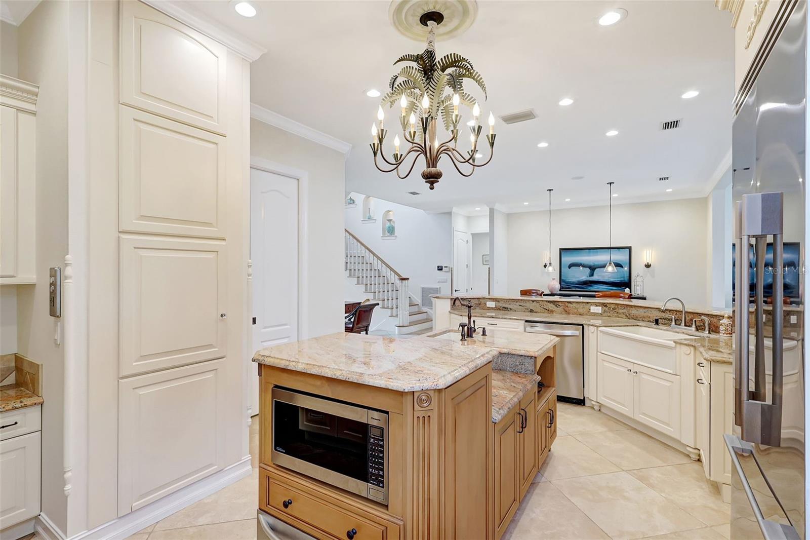 The Kitchen Features A Convenient Built-In Food Lift For Easy Transfer Between The First & Second Floors.