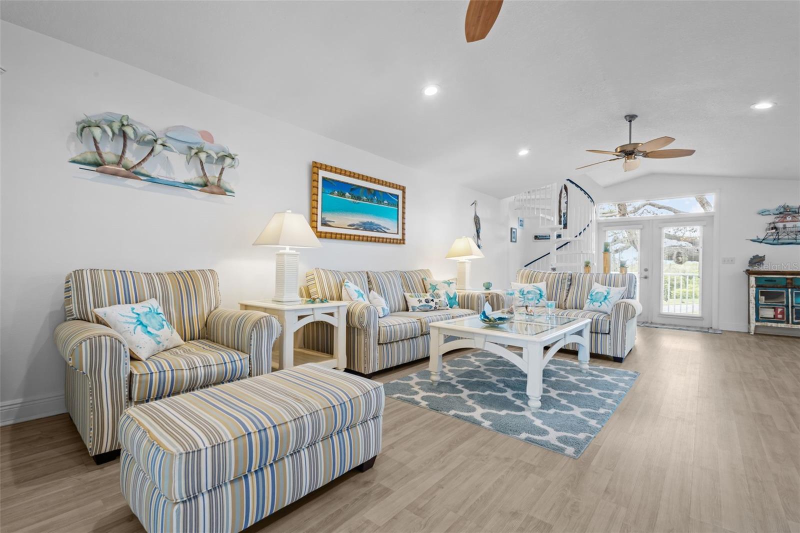Living Room with doors to porch