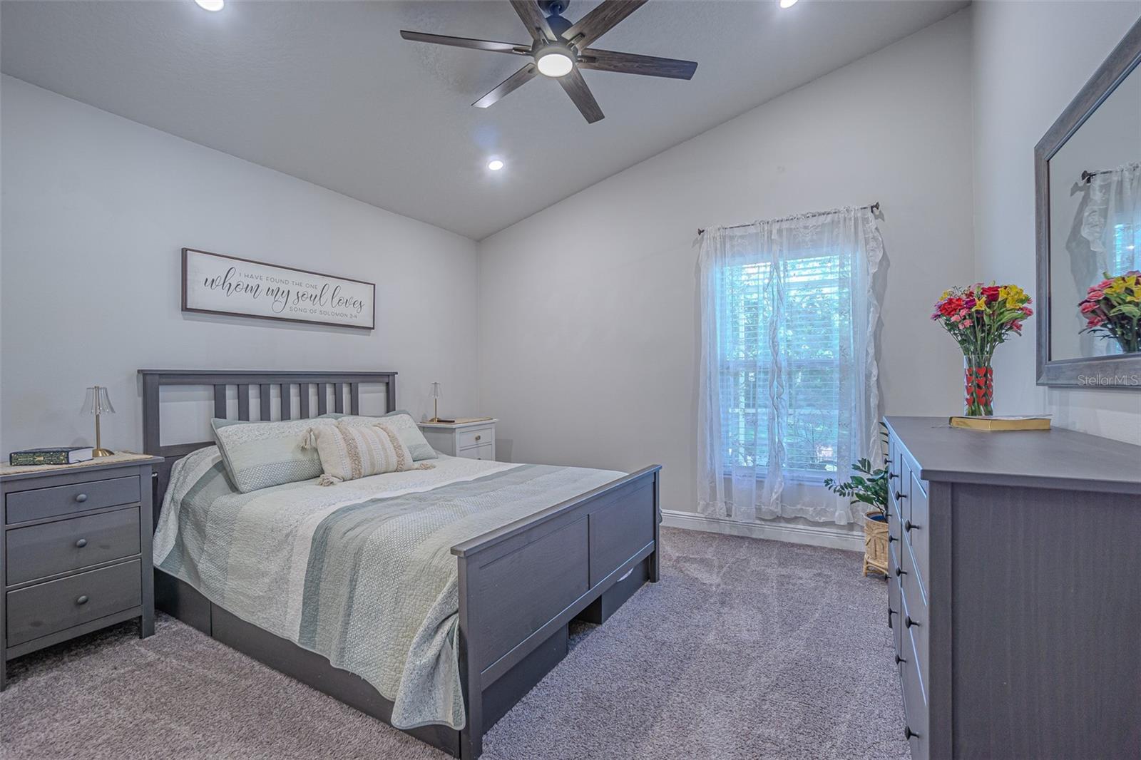 Primary Bedroom w/cathedral ceilings